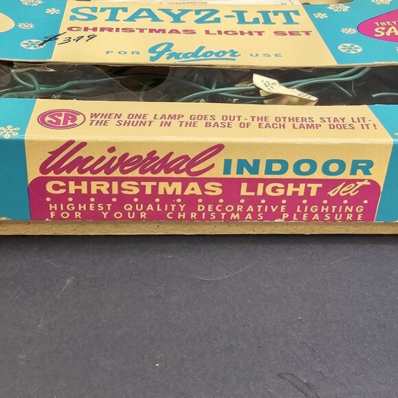 Stayz-Lit Vintage Christmas String Light Set WORKS with Box And Spare Bulbs 996K - Picture 11 of 15